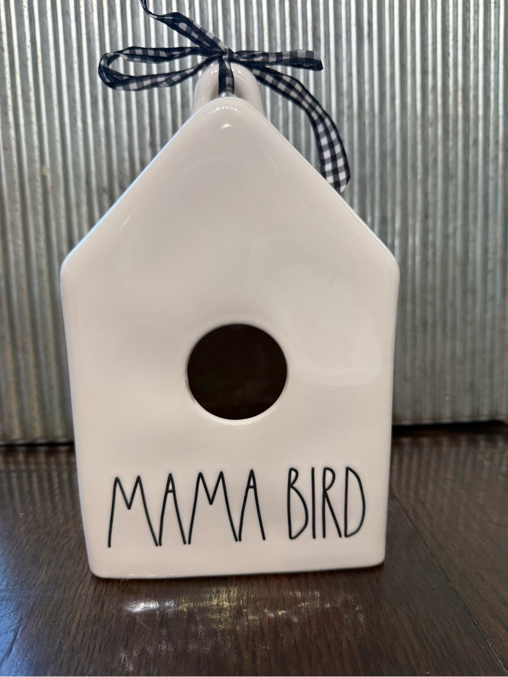 Rae Dunn White Ceramic "MAMA BIRD" Hanging Birdhouse